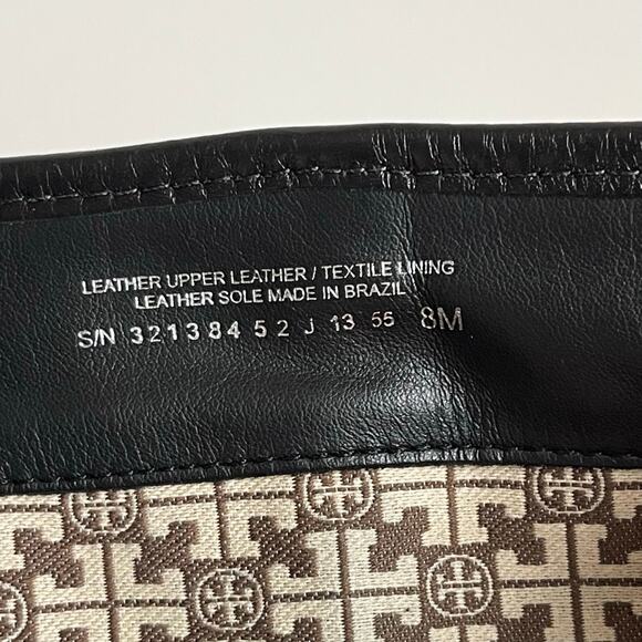 Tory Burch Leona Black Pebbled Leather Mid Calf Moto Boots Size 8 M - Picture 15 of 15